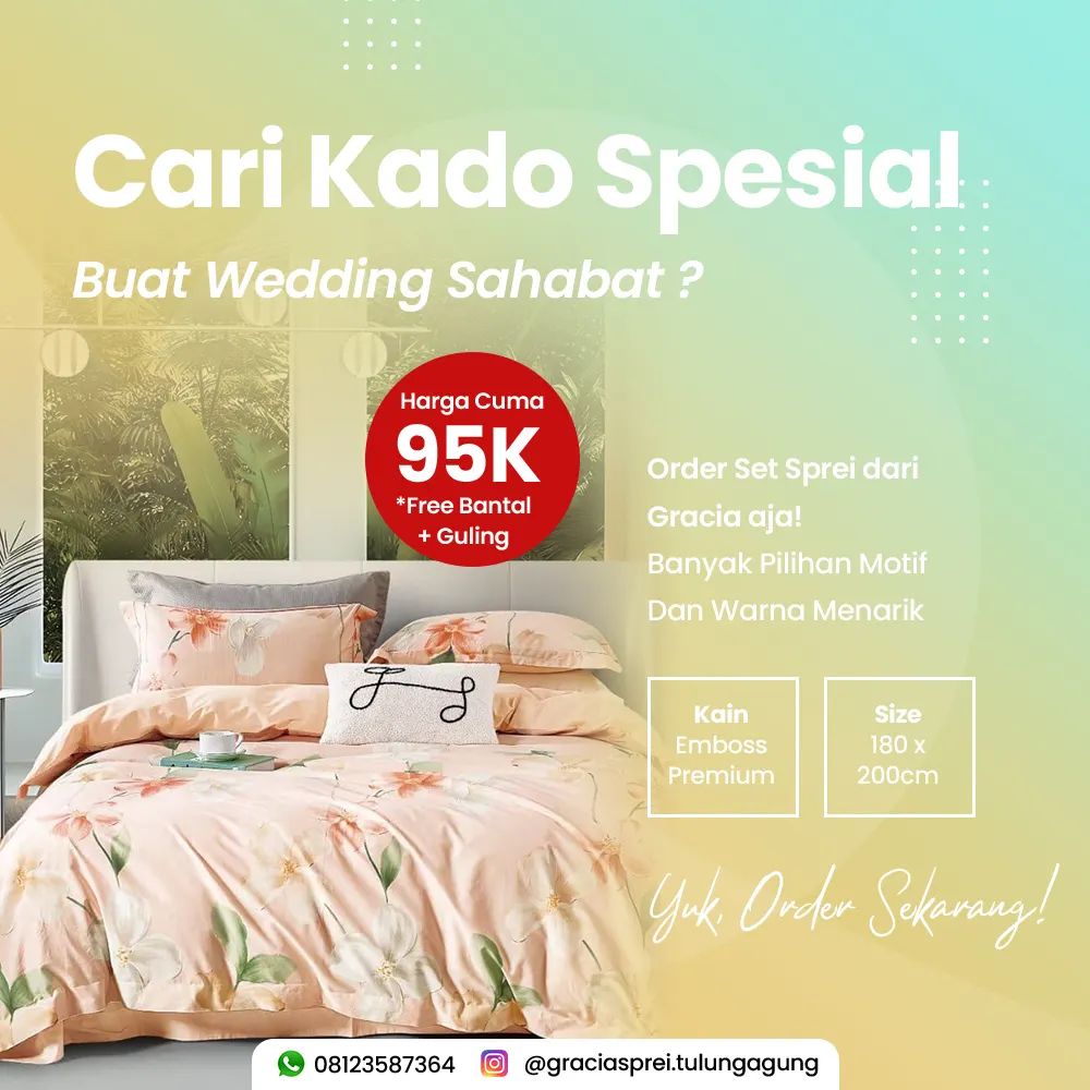 <p>Gracia Sprei kini menjual kebutuhan tempat tidu