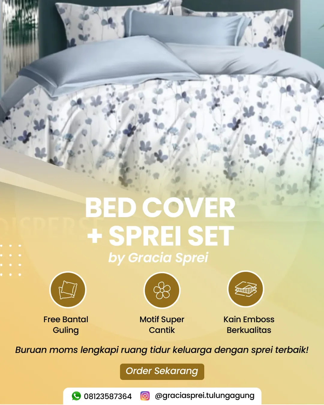 <p>Bed cover dan sprei set dari Gracia dengan spre