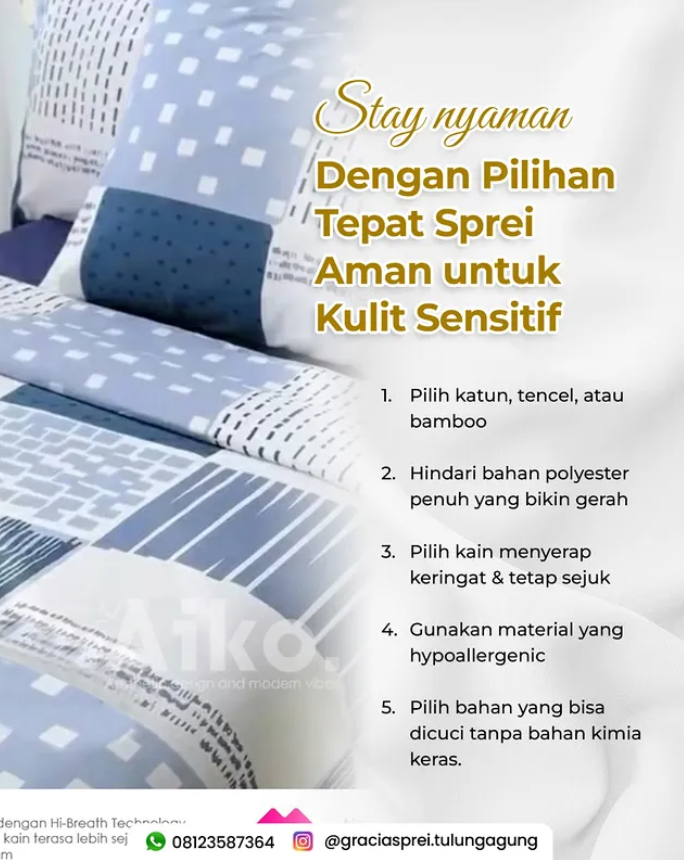 <p>Rahasia ada pada pilihan bahan sprei karena ken